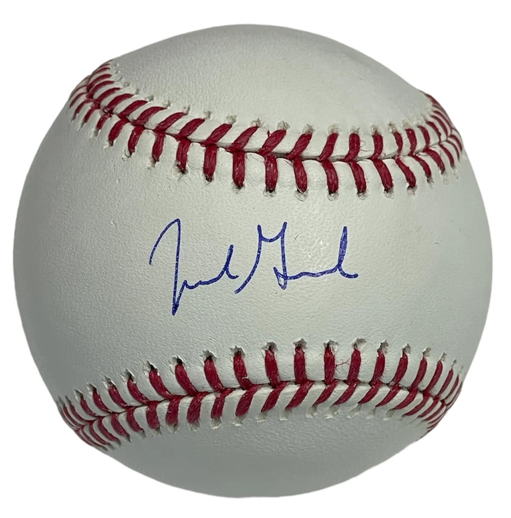Jordan Groshans Autographed Baseball: Jordan Groshans Autographed Baseball Signed in blue pen across the sweet spot of an official Major League Robert Manfred baseball Authenticity is provided by Rich Altman's and will be accompanied with