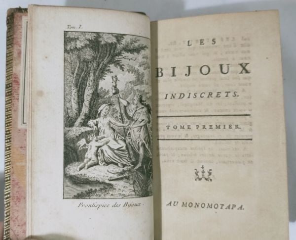 1771 Les Bijoux Indiscrets Denis Diderot Rare Cazin Edition 2 Vols Illustrated: Country Of Origin: France Binding: Leather Language: French Special Attributes: 1st Edition Illustrated Author: Denis Diderot (1713-1784) Region: Europe Publisher: Au Monomotapa (likely Cazin Paris) T