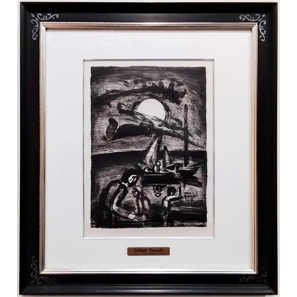 Georges Rouault Original Lithograph 1929 "Le Vent Emplit Les Voiles" Paysages: Unit Of Sale: Single Piece Artist: Georges Rouault Signed By: Georges Rouault Image Orientation: Portrait Size: Medium Signed: Yes Material: Paper Framing: Framed Original/Licensed Reprint: Original R