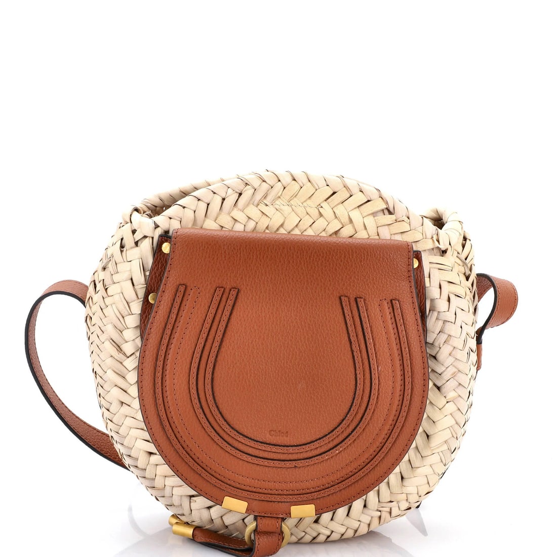 Chloe Marcie Basket Crossbody Bag Raffia And Leather Small: Brand: Chloe Exterior Material: Leather Raffia Style: Cross Body Bags Exterior Color: Brown Size: Small Measurements: Height 9", Width 8", Depth 3", Strap Drop 20-24" Model: Marcie Basket Crossbody Ba