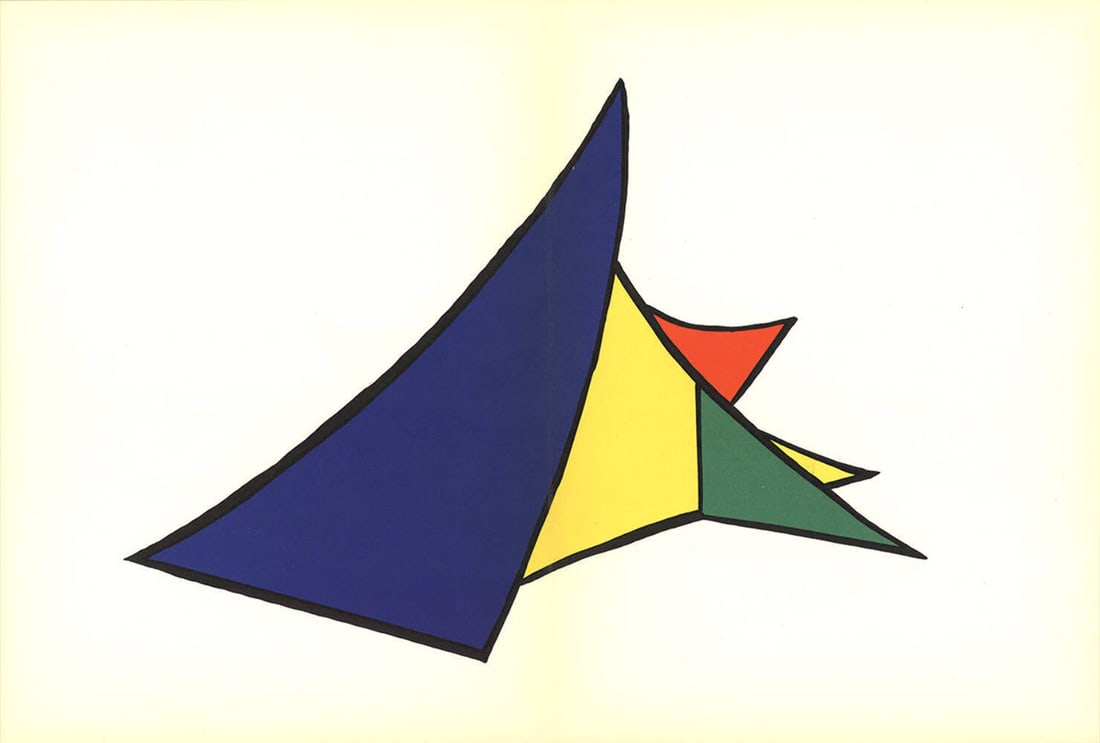 Alexander Calder Colored Wedge Structure " Lithograph Modernism Mul: Artist: Alexander Calder Brand: Calder Alexander Exact Year: 1963 Height: 15 Item Height: 15 Item Width: 22 Subject: Abstract Type: Lithograph Year Of Production: 1963 Artist: Alexander Calder Title: