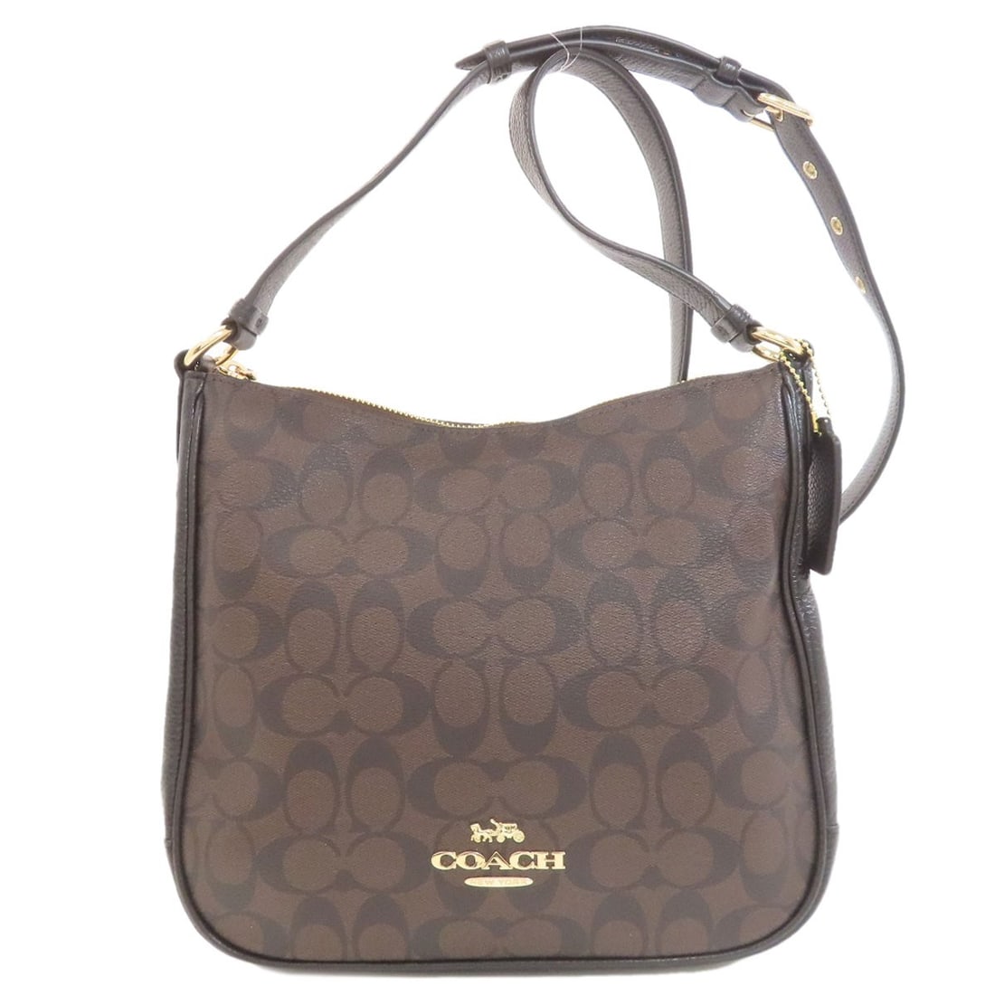 Coach F79609 Signature Shoulder Bag Pvc Leather: Brand: COACH Style: Shoulder Bag Exterior Material: PVC Exterior Color: Dark brown x black Type: Shoulder Bag Product Disclaimer: Pre-owned unless stated. Expect minor wear consistent with use. Sizing