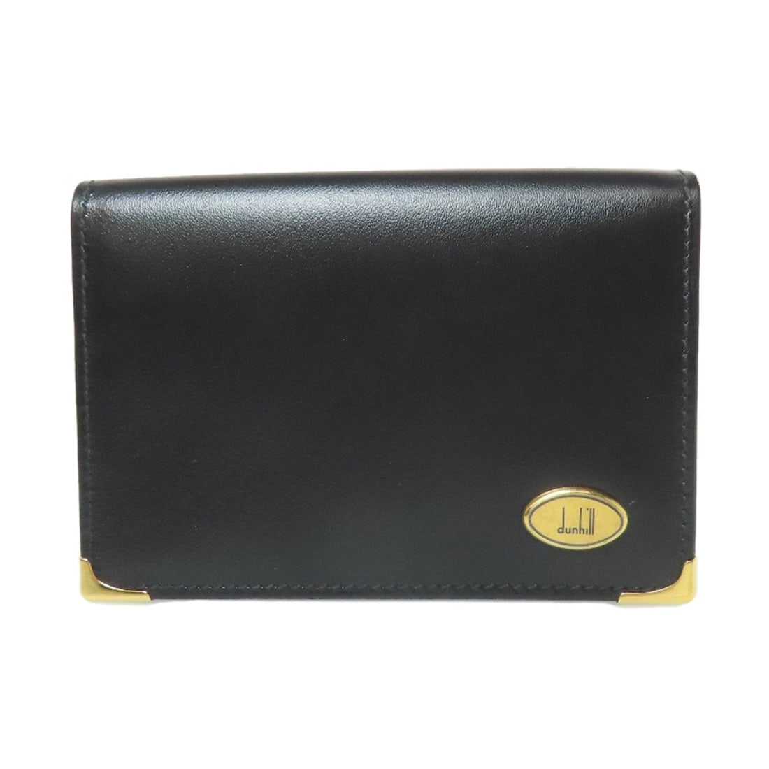 Dunhill Logo Card Case Leather: Brand: Dunhill Style: Card Case Material: Leather Color: black Type: Card Case Exterior Color: black Country Of Origin: Italy Product Disclaimer: Items may exhibit light wear, such as minor scratches