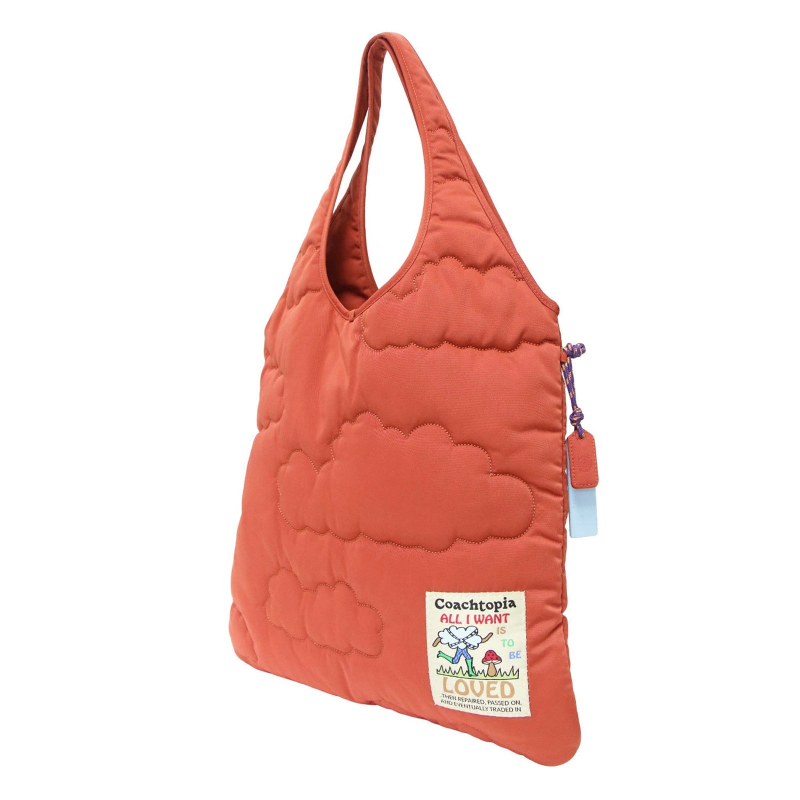 Coach Orange Loop Flat Tote Bag: Brand: Coach Type: Handbag Material: Polyester Color: Orange Gender: Women Size (Hxwxd): 39.5cm x 41.5cm / 15.55'' x 16.33'' Condition: Used (good), Traces of usage, scratches / dirt can be seen but g