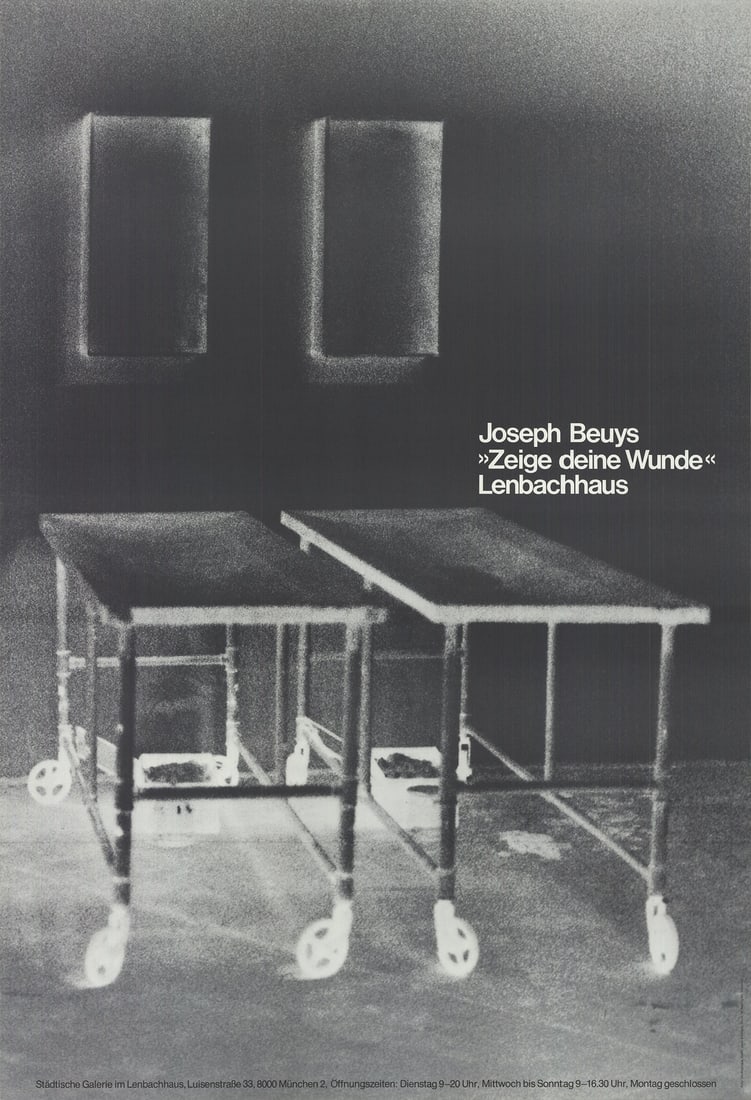 Joseph Beuys Show Your Wound " Offset Lithograph Contemporary Bla: Artist: Joseph Beuys Brand: Beuys Joseph Country/Region Of Origin: Germany Exact Year: 1977 Height: 39.5 Item Height: 39.5 Item Width: 27 Subject: Black & White Type: Offset Lithograph Year Of Product