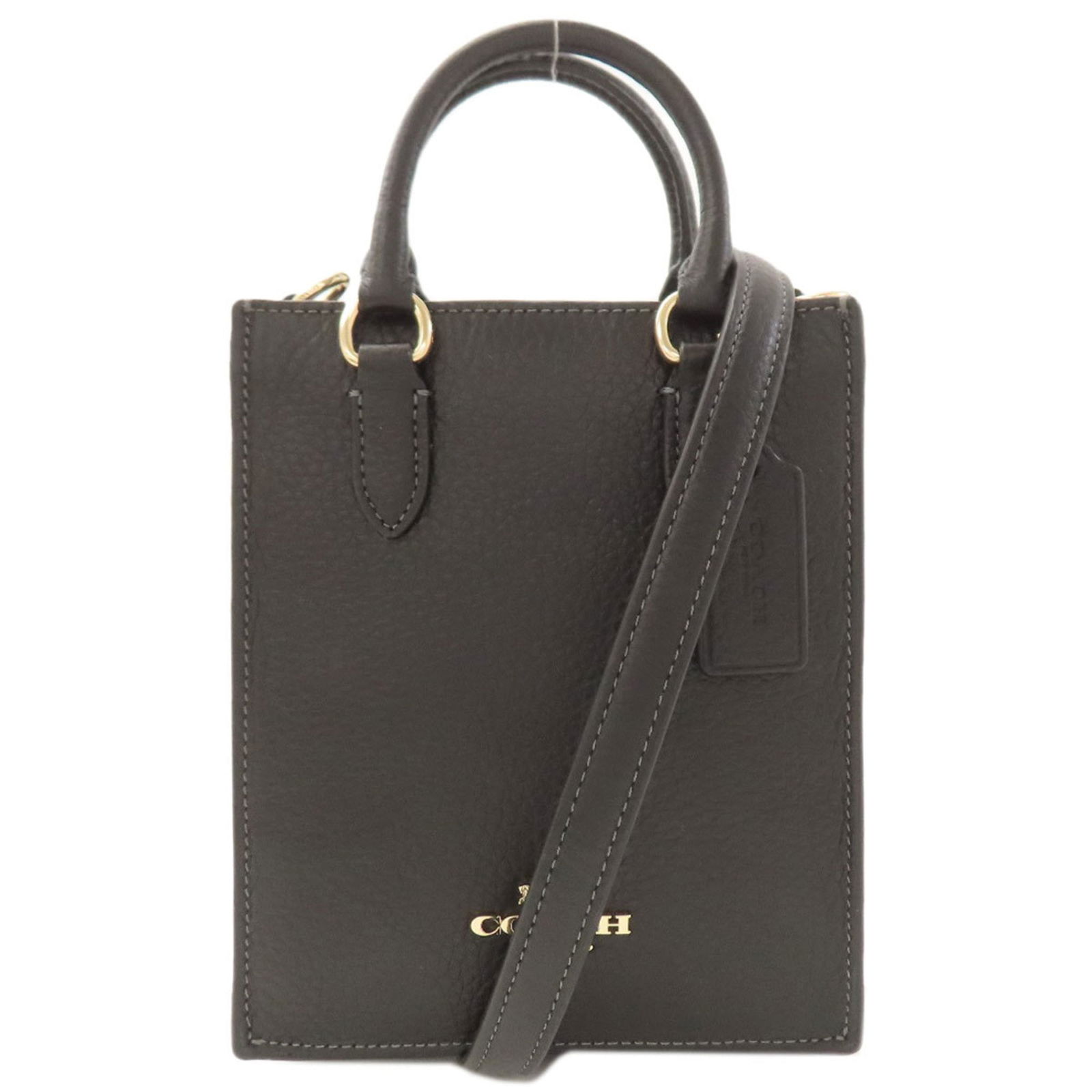 Coach Cj500 North/South Mini Tote: Brand: Coach Type: Handbag Material: Leather Color: Black Gender: Women Size (Hxwxd): 17cm x 14cm x 4.5cm / 6.69'' x 5.51'' x 1.77'' Condition: Used (very good), A few traces of usage, some scratches