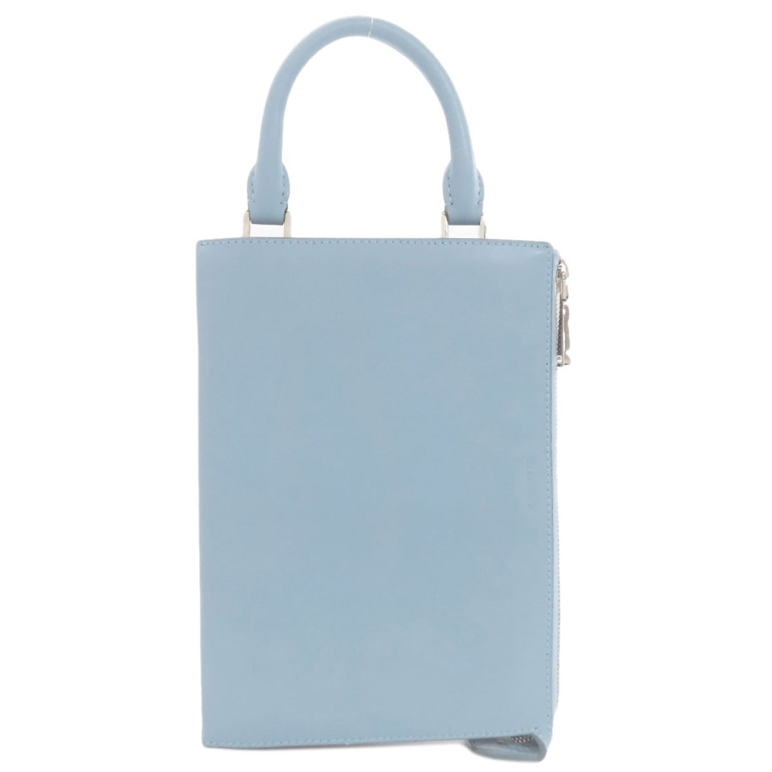 Jil Sander Logo Handbag Leather: Brand: Jil Sander Style: Handbag Exterior Material: Leather Exterior Color: Light blue Type: Handbag Country Of Origin: Italy Product Disclaimer: Pre-owned unless stated. Expect minor wear consistent
