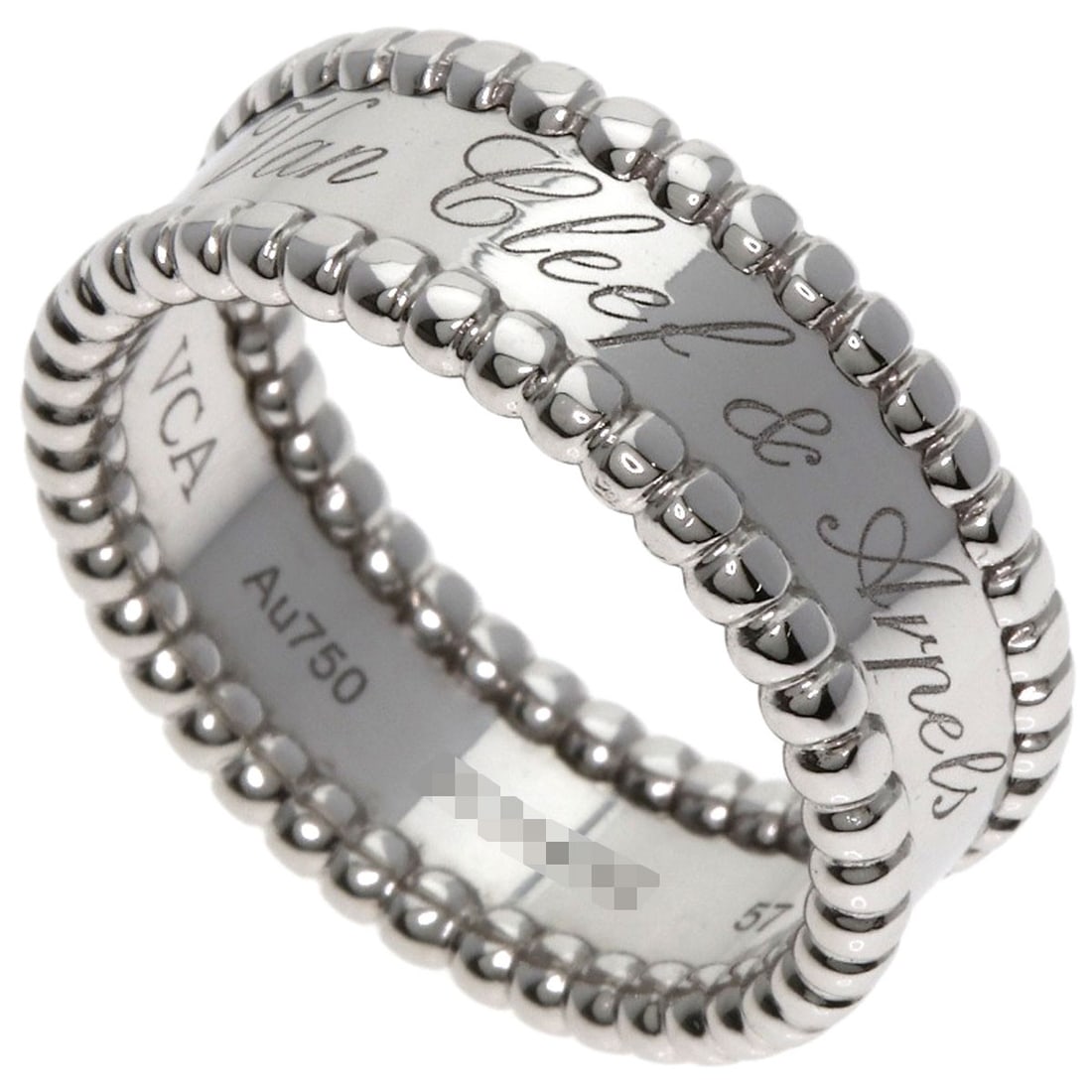 Van Cleef & Arpels Perle Senior Tulle #57 Ring K18 White Gold: Brand: Van Cleef & Arpels Style: Ring Material: K18 White Gold Color: - Metal: Gold Ring Size: 8.25(US) Main Stone: No stone Type: Ring Exterior Color: Silver Metal Purity: K18 Product Disclaimer: Ite