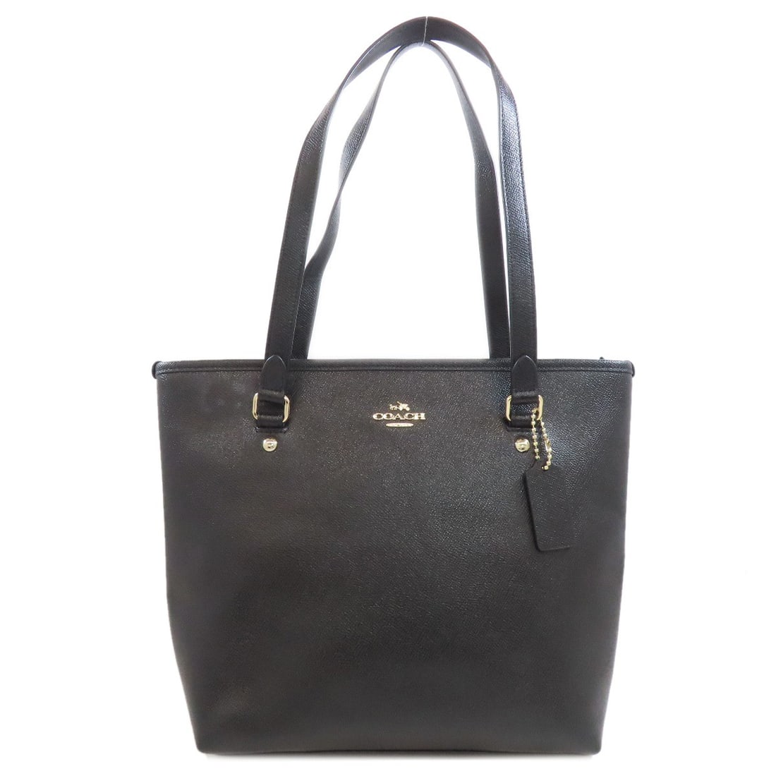 Coach F57789 Logo Tote Bag Leather: Brand: COACH Style: Tote Bag Exterior Material: Leather Color: black Type: Tote Bag Exterior Color: black Product Disclaimer: Pre-owned unless stated. Expect minor wear consistent with use. Sizing may