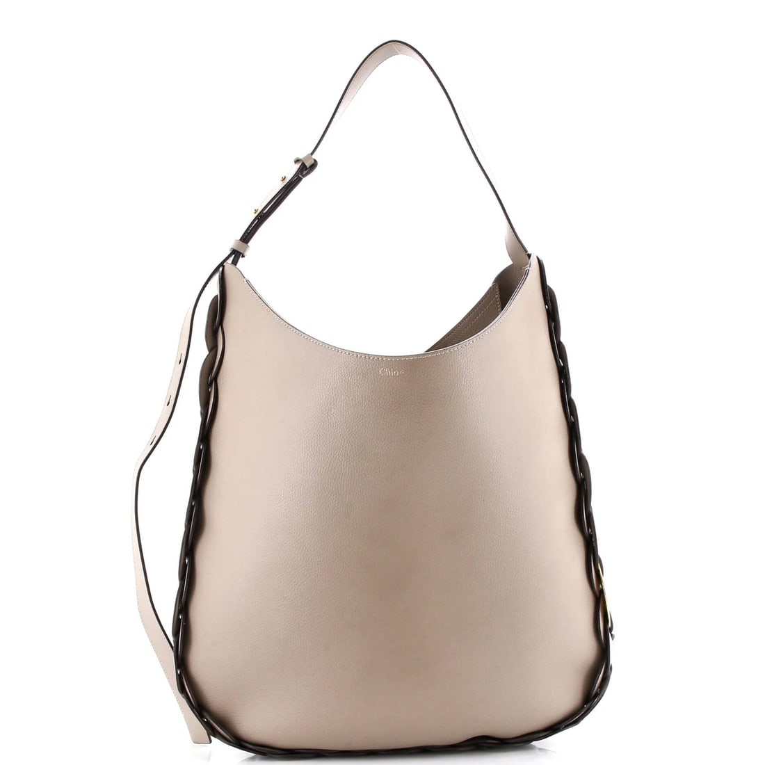 Chloe Darryl Hobo Leather Large: Brand: Chloe Exterior Material: Leather Style: Hobos Exterior Color: Neutral Size: Large Accessories: Pochette Measurements: Handle Drop 11", Height 18", Width 16", Depth 3", Strap Drop 12" Model: Dar