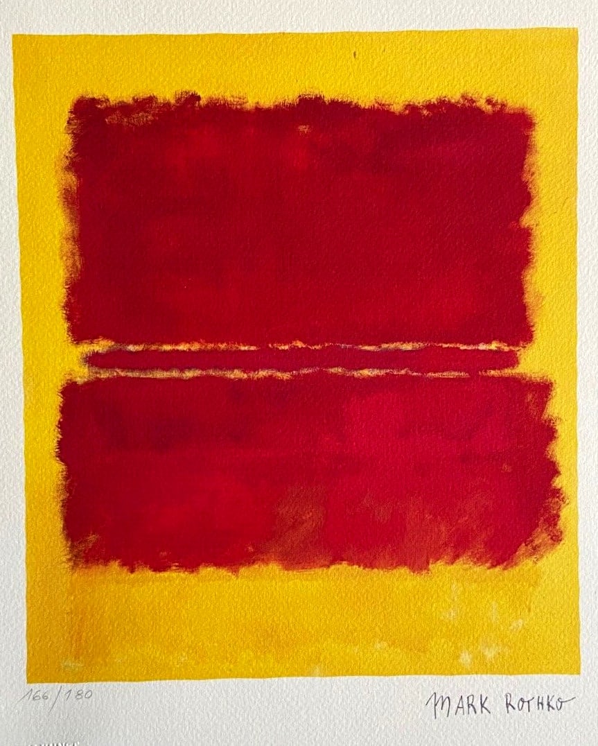 Mark Rothko Lithograph Coa Signed Op Numbered Stamp: Country Of Origin: United States mark rothko " without title " Chromolithography printed in 1978 in 180 specimens by Atlantis Verlag, Freiburg 32 x 43 cm Signature mark rothko on the slab Dry and auth