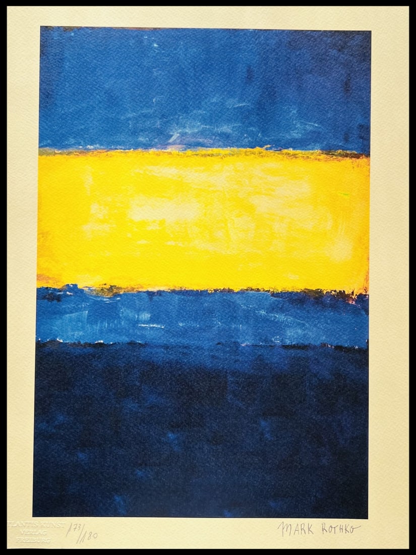 Mark Rothko Lithograph Coa Signed Op Numbered Pencil Limited: Country Of Origin: United States mark rothko " without title " Chromolithography printed in 1978 in 180 specimens by Atlantis Verlag, Freiburg 40 x 32 cm Signature mark rothko on the slab Dry and auth