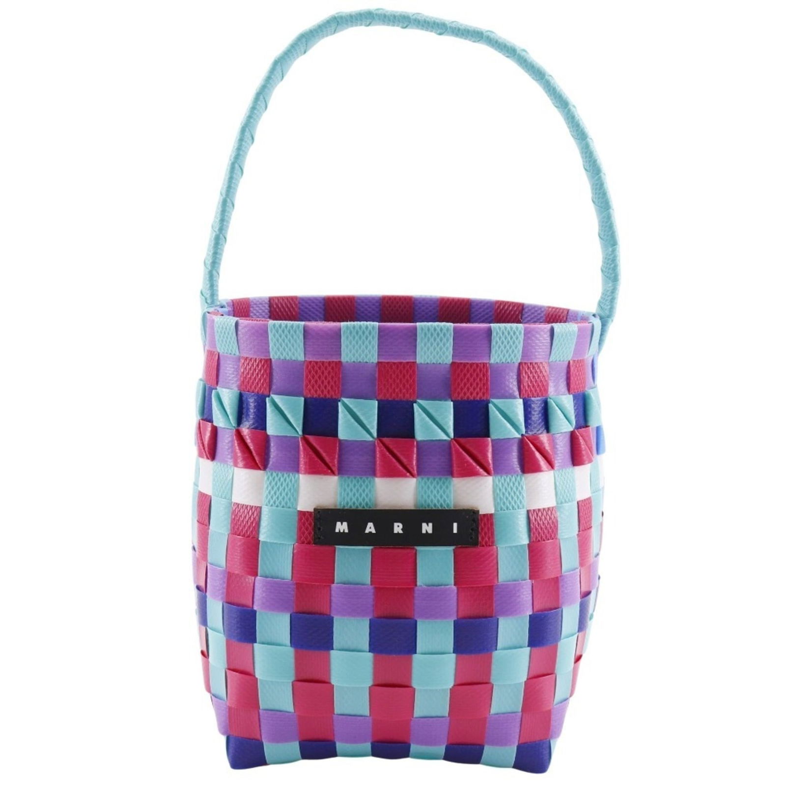Marni Pod Woven Bucket Handbag With One Handle: Brand: Marni Type: Handbag Material: Polypropylene Color: Blue, Multi-Color Gender: Women Size (Hxwxd): 17cm x 12cm x 12cm / 6.69'' x 4.72'' x 4.72'' Condition: Used (like new), Hardly any traces of u