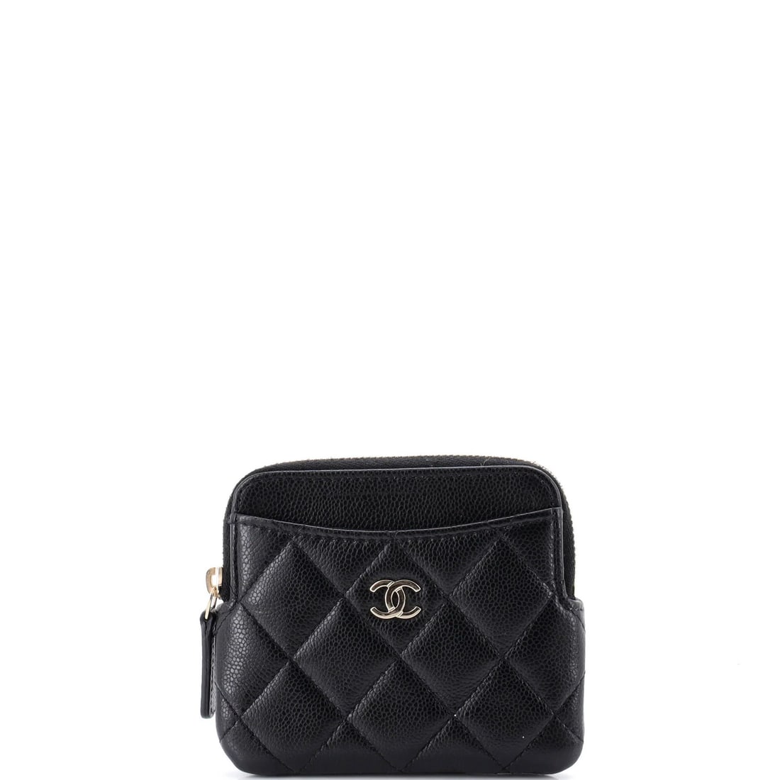 Chanel Square Zip Around Card Holder Wallet Quilted Caviar (1 of 5)
