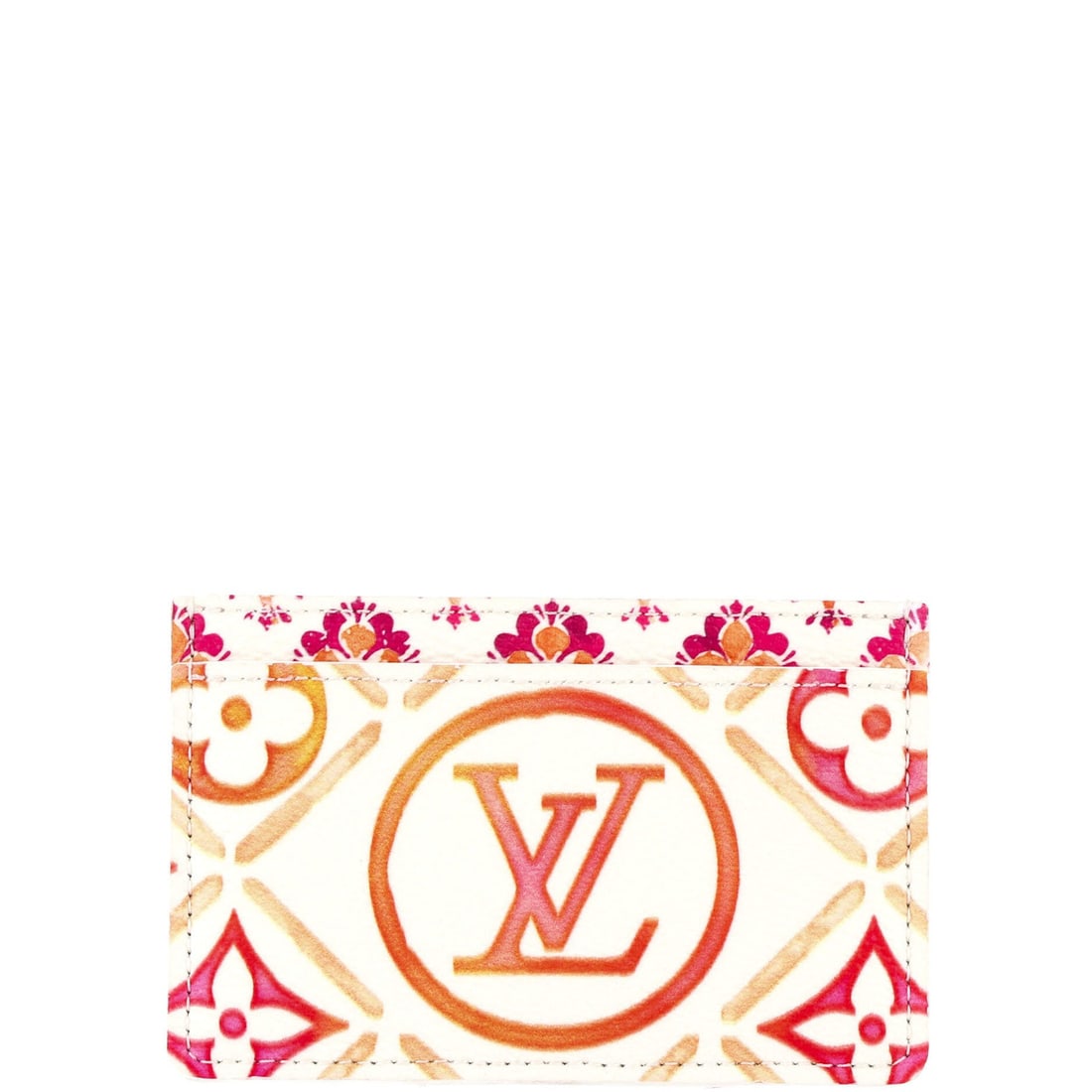 Louis Vuitton Card Holder Monogram Tiles By The Pool: Brand: Louis Vuitton Type: Wallets Color: Print Style: Monogram Tiles By The Pool Material: Canvas Coated Size: Unknown Measurements: Height 3", Width 5", Depth 1" Model: Card Holder Monogram Tiles By