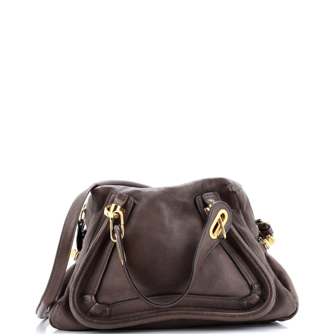 Chloe Paraty Top Handle Bag Leather Medium: Brand: Chloe Exterior Material: Leather Style: Satchels Exterior Color: Brown Size: Medium Measurements: Handle Drop 6", Height 9.5", Width 15", Depth 5.5", Strap Drop 14" Model: Paraty Top Handle Bag