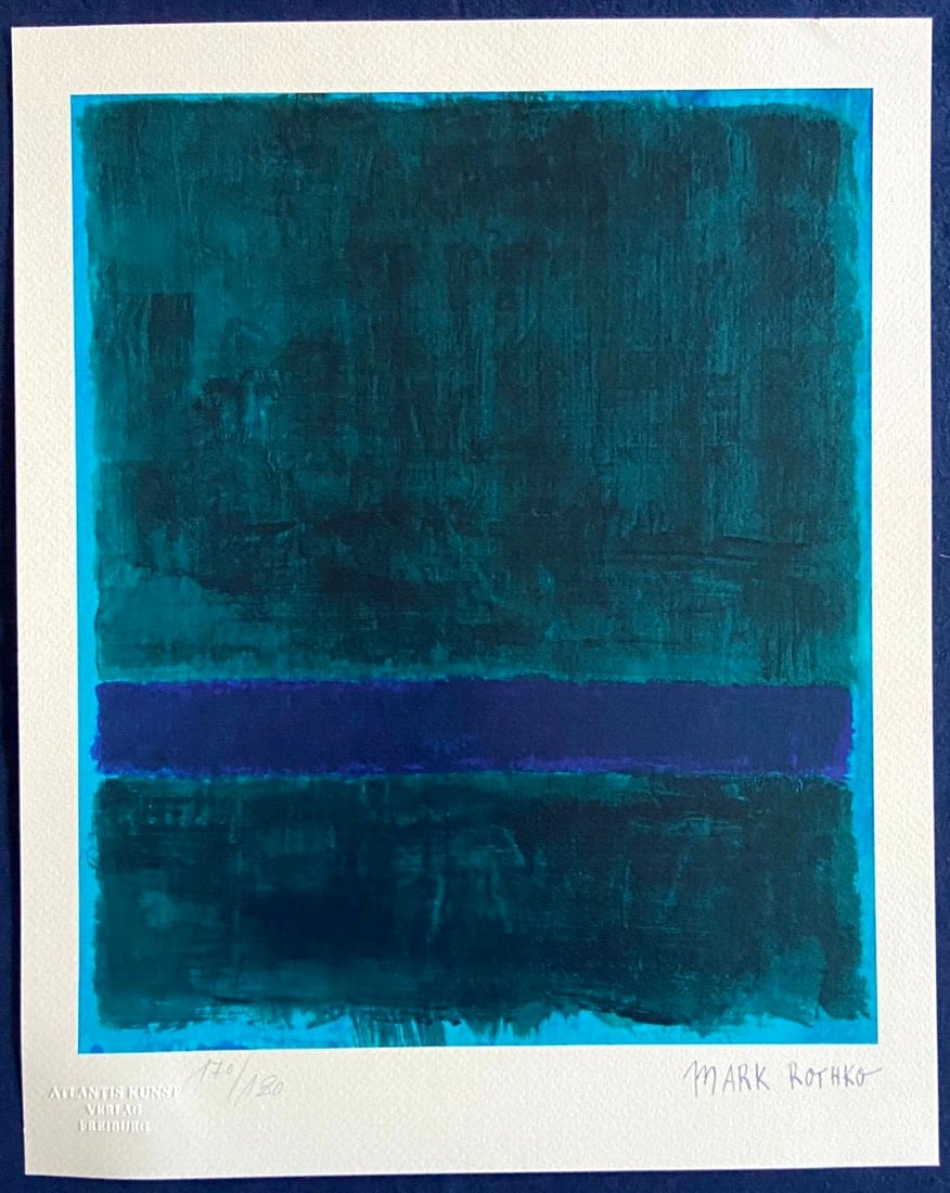 Mark Rothko Lithograph Coa Hand Numbered Signed Certified 180: Country Of Origin: United States mark rothko " without title " Chromolithography printed in 1978 in 180 specimens by Atlantis Verlag, Freiburg 32 x 40 cm Signature mark rothko on the slab Dry and auth