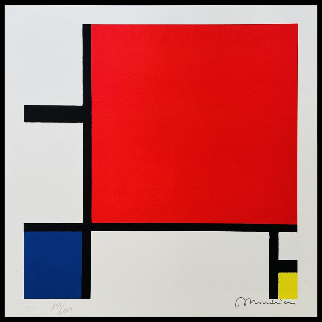 Piet Mondrian Lithograph Coa Signed In Pen Numbered In Pencil (1 of 9)