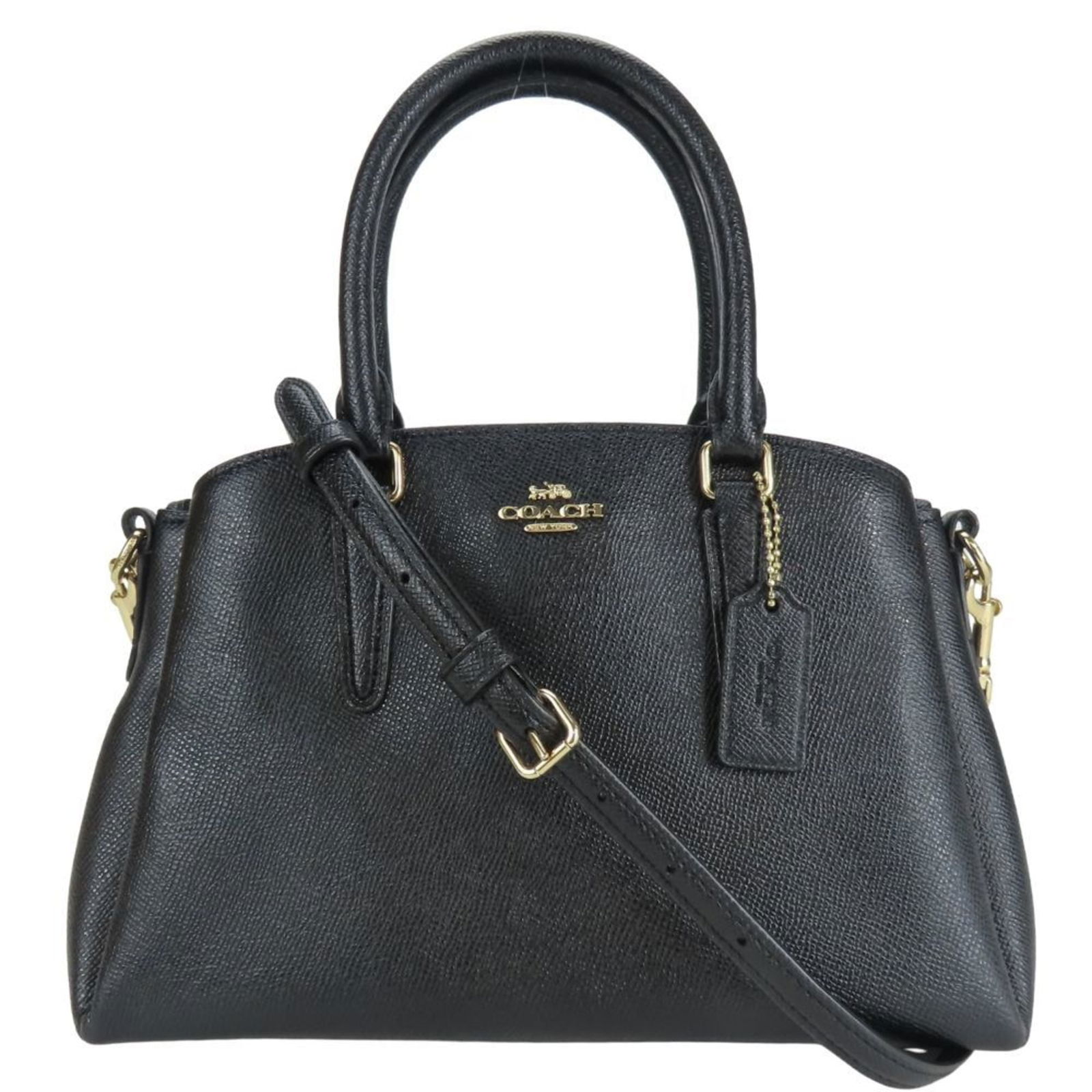 Coach Handbag F28977 Leather Black Mini: Brand: Coach Type: Handbag Material: Leather Color: Black Hardware Color: Gold Gender: Women Size (Hxwxd): 16.5cm x 25cm x 10cm / 6.49'' x 9.84'' x 3.93'' Weight: 580g / 1.27lb. Handle Length: 26.5cm