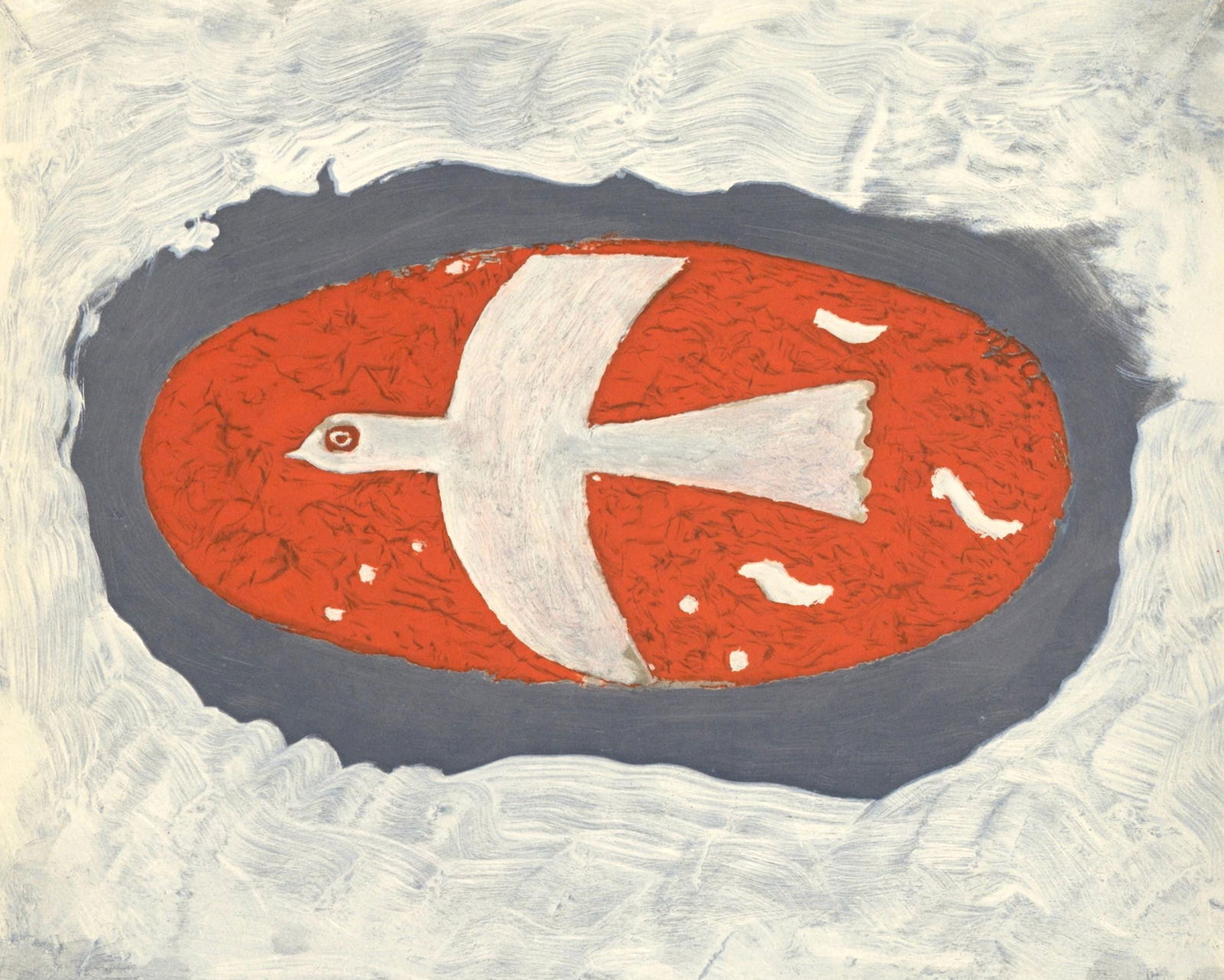 Georges Braque, Composition, Derrire le miroir, Lithograph: Georges Braque, Composition, Derrire le miroir, Lithograph Lithograph on vlin paper, measuring 15 x 11 inches, from Derri?re le miroir, No. 166, published in 1967 by Aim Maeght, Paris. Unsigned and un