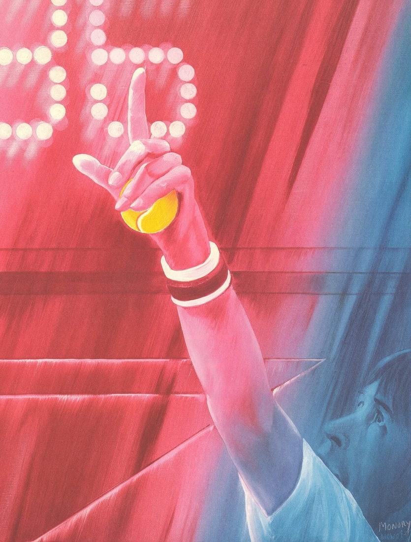 JACQUES MONORY Roland Garros French Open SIGNED " Offset Lithograp: JACQUES MONORY Roland Garros French Open SIGNED " Offset Lithograp Artist Jacques Monory's signed offset lithograph 'Roland Garros French Open' was created in 1985 and measures 29.25 x 22.25 inches, i