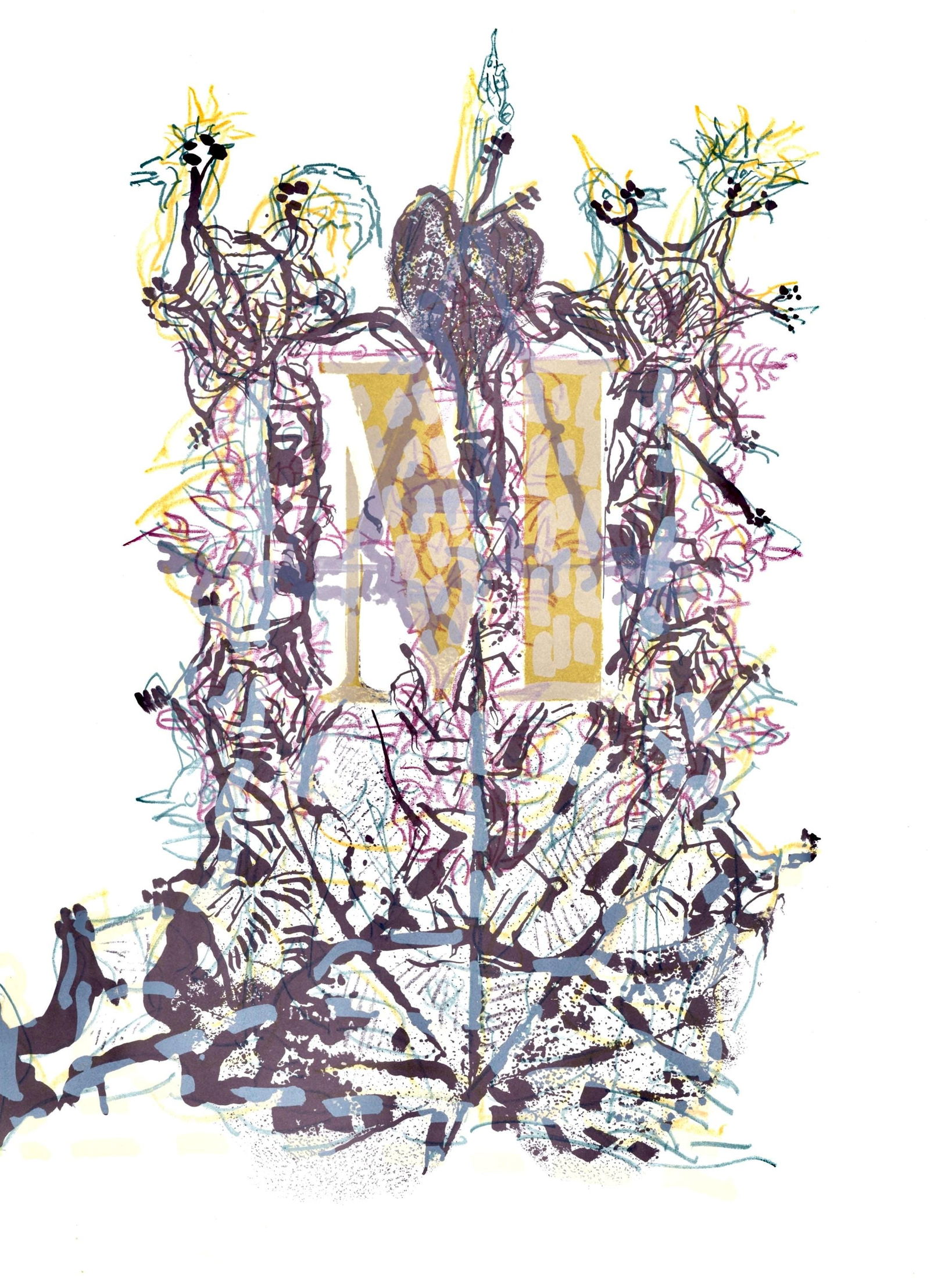 Jean-Paul Riopelle, Composition, Hommage Aim et Marguerite Maeght, Derrire le miroir, Lithograph (1 of 7)