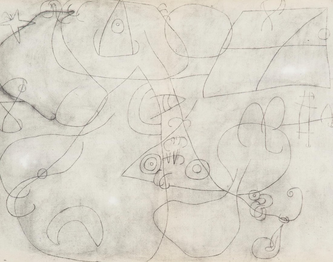 Joan Mir, Composition (Cramer 69; Dupin 292; Mourlot 286-294), Mir 1959-1960, Lithograph (1 of 7)