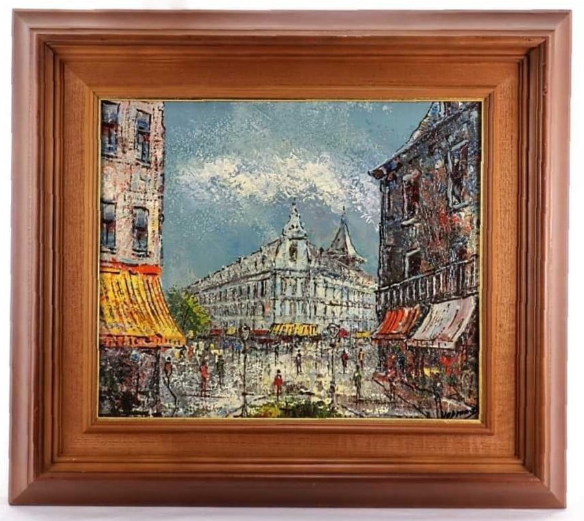 HOPMAN (Netherlands) Original Oil Painting "Paris Street" Signed Dutch Artist (1 of 10)