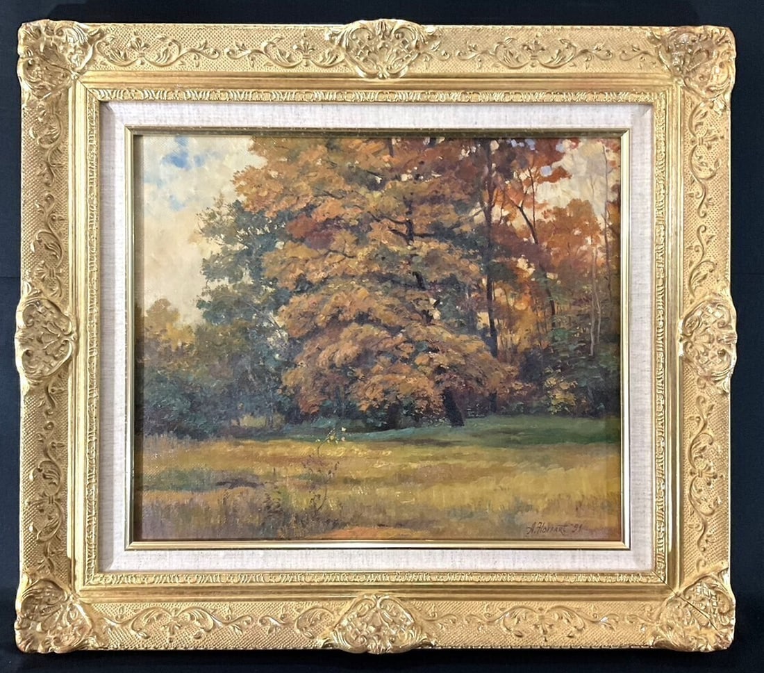 A. Hoffart (Alexiev) Autumn 1991 Original Oil Painting, Landscape, Framed (1 of 10)