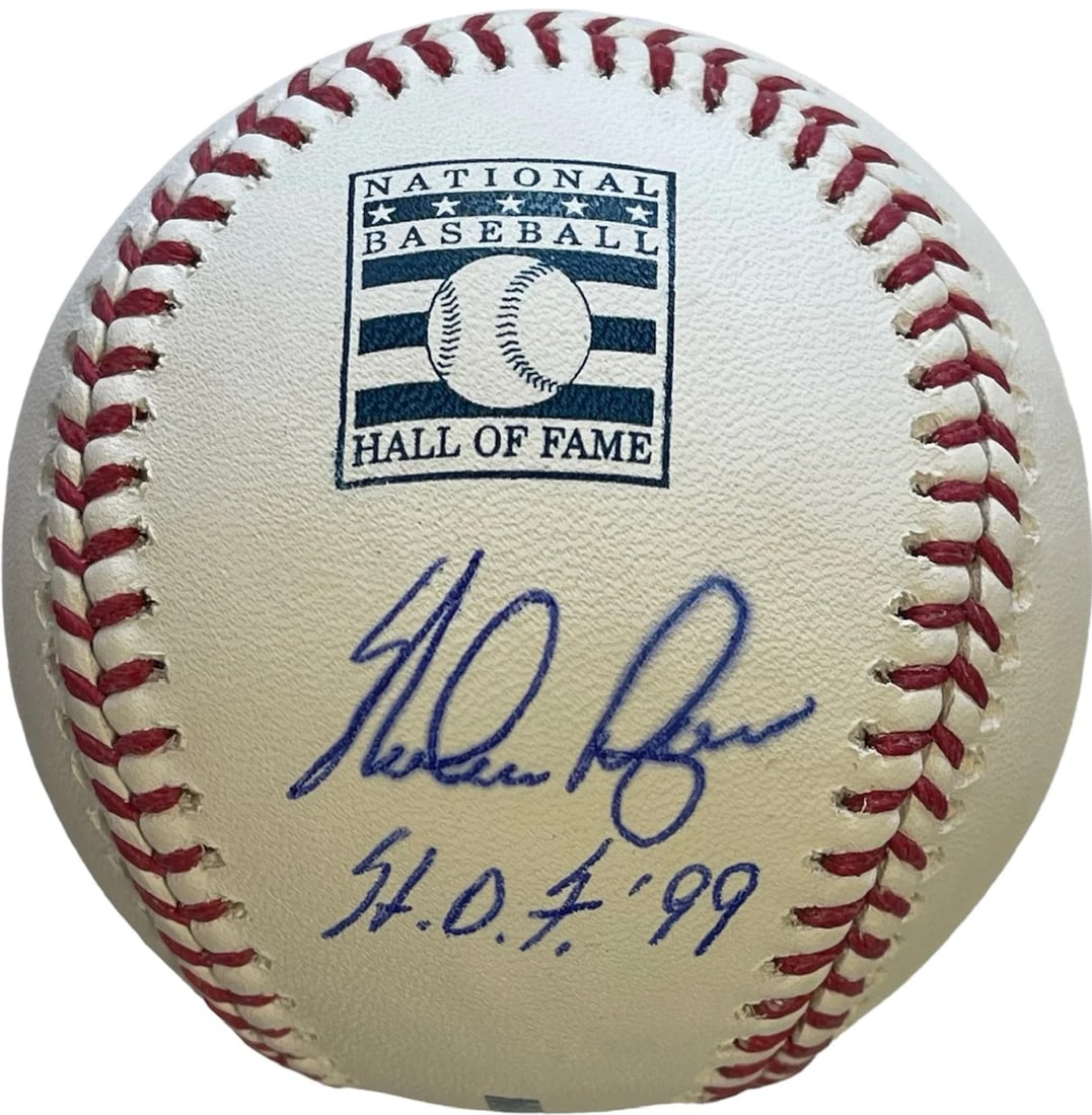 Nolan Ryan "HOF 99" Autographed Hall of Fame Baseball (AIV): Nolan Ryan "HOF 99" Autographed Hall of Fame Baseball (AIV) Nolan Ryan autographed Hall of Fame baseball inscribed with 'HOF 99,' signed on an official Robert Manfred baseball, comes with a Certificat