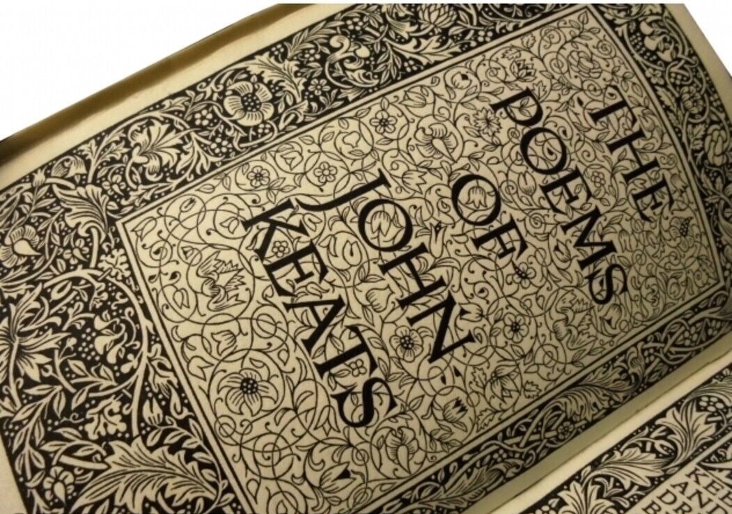 The Poems of John Keats 19th England Original Kelmscott Press William Morris: The Poems of John Keats 19th England Original Kelmscott Press William Morris The Poems of John Keats published by Kelmscott Press, features leather binding and illustrations, written in English, and o