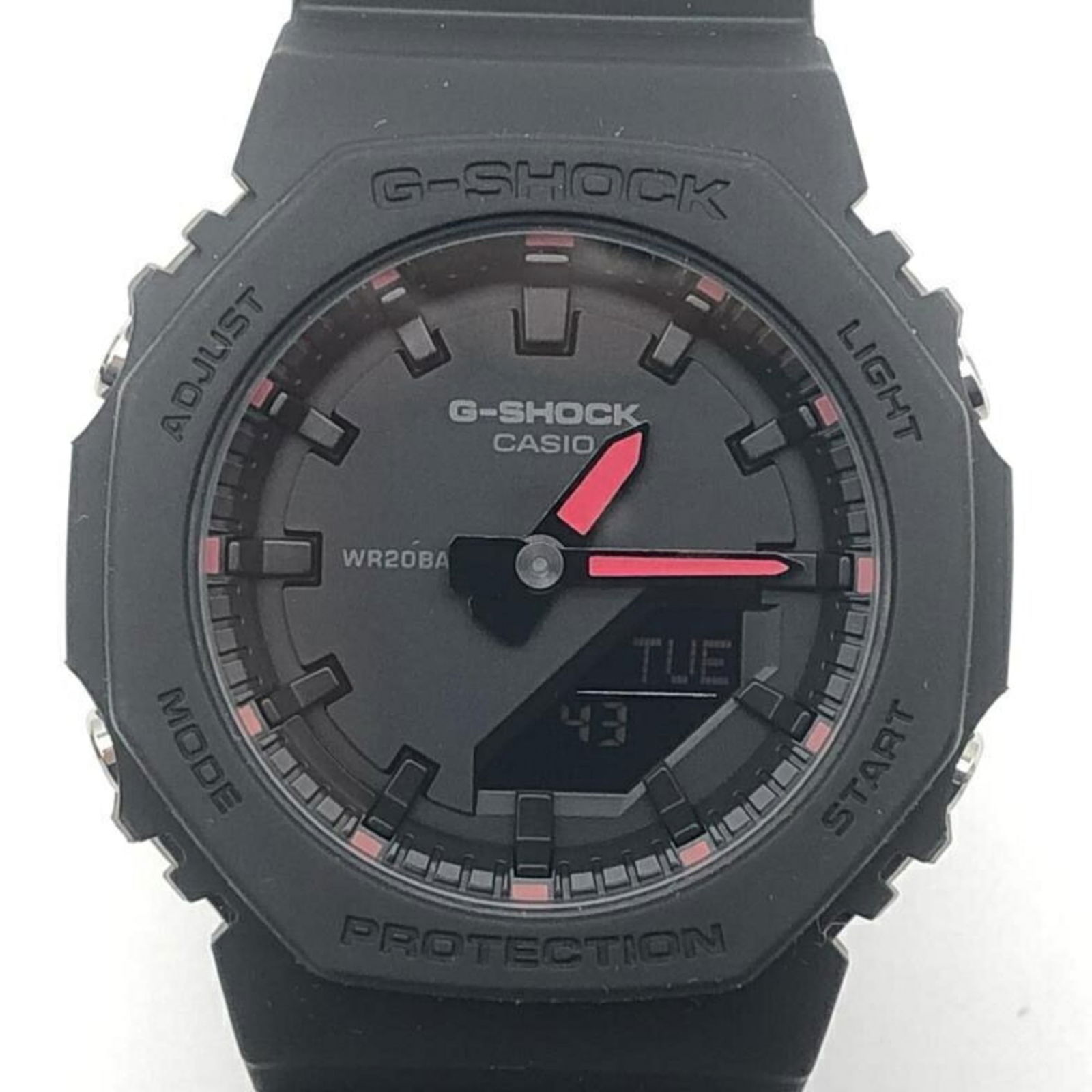 CASIO G-SHOCK GMA-P2100SA Watch Black Casio G-Shock: CASIO G-SHOCK GMA-P2100SA Watch Black Casio G-Shock Casio G-Shock GMA-P2100SA wristwatch in black and blue, used condition with traces of usage, suitable for wrist sizes 13cm to 19cm. Item Specifics: