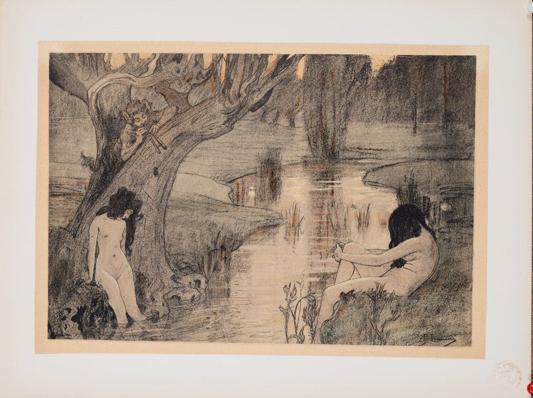 A Laurens Le Bain Des Nymphes 1898 Lestampe Moderne Lithograph (1 of 3)