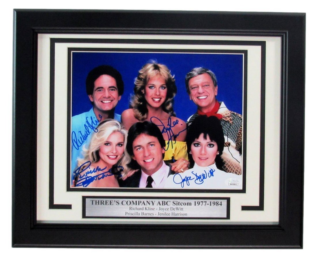 "Three's Company" Multi-Signed by 4 Cast Members 8x10 Photo Framed JSA 192131 (1 of 4)