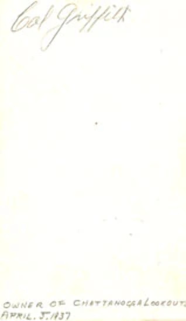 Cal Griffith Autograph/Signed 3x5 Postcard: Cal Griffith Autograph/Signed 3x5 Postcard Cal Griffith signed 3x5 postcard, including a certificate of authenticity guaranteeing the signature. Item Specifics: ? This item comes with a certificate of