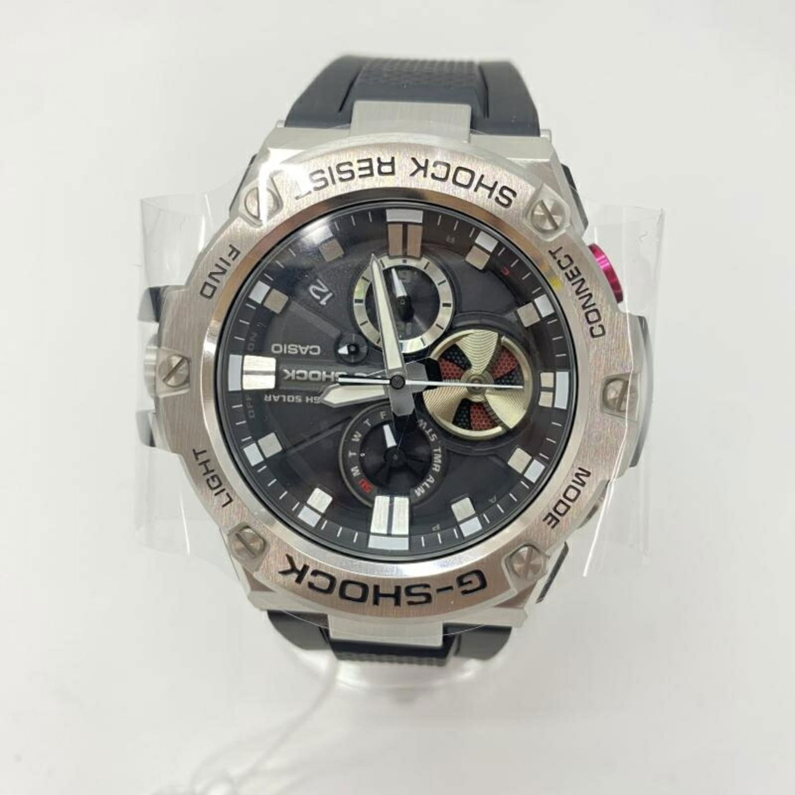 CASIO G-SHOCK Solar Watch GTST-B100 Black: CASIO G-SHOCK Solar Watch GTST-B100 Black Casio G-Shock Solar Watch GTST-B100 in black, designed for men, with a wrist size of 21cm (8.26 inches), in very good used condition with minor traces of usag