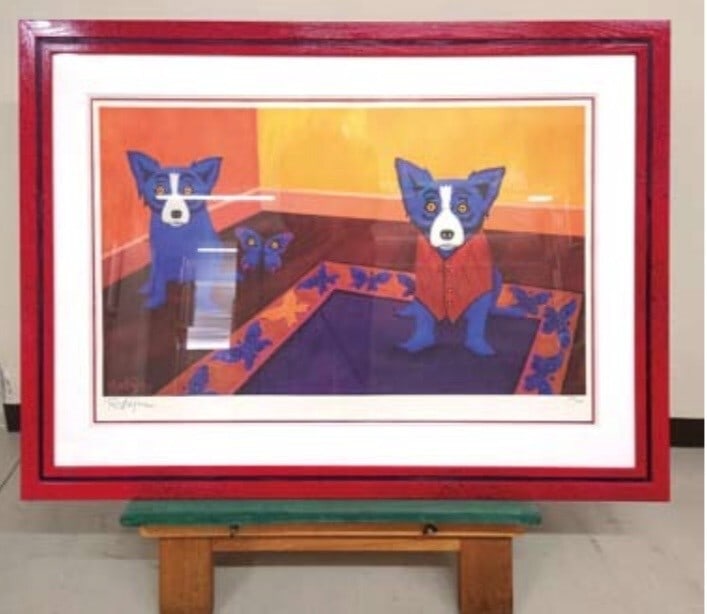 Blue Dog Butterflies are Free 1996 By George Rodrigue Signed ED1000 (1 of 4)