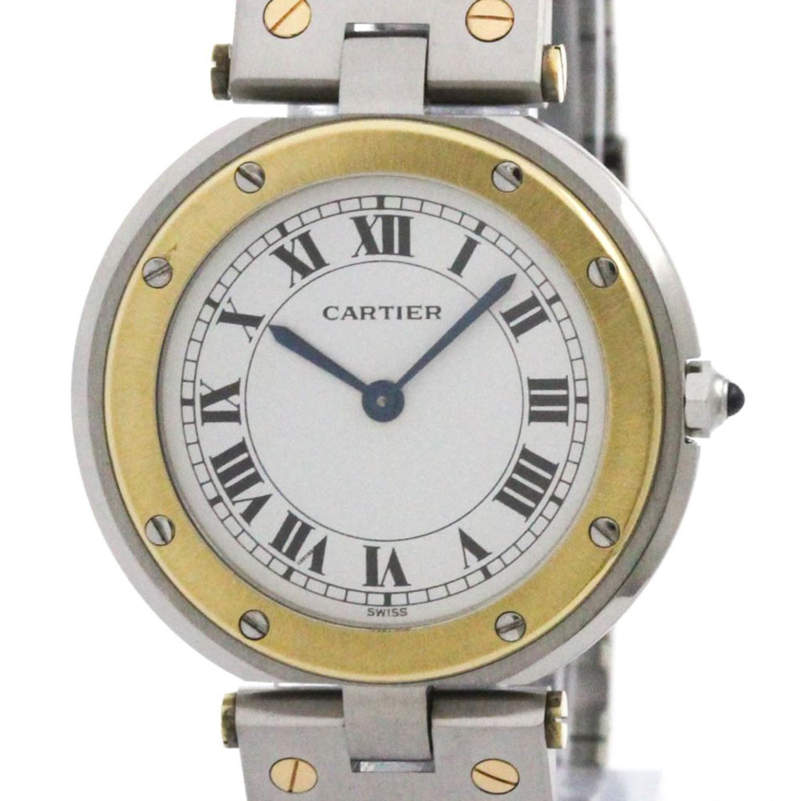 CARTIER Santos Round 18K Gold Steel Quartz (1 of 8)