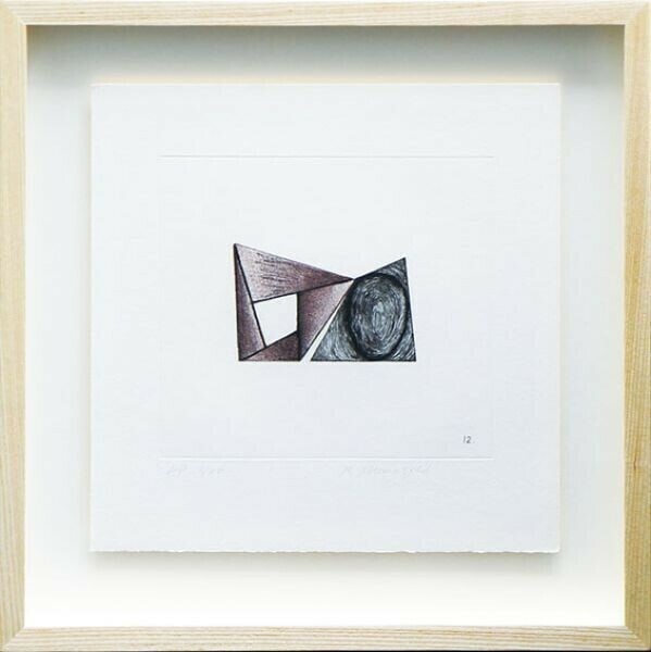 Robert Mangold (American, 1937) Original Etching Aquatint Pencil Signed AP10: Robert Mangold (American, 1937) Original Etching Aquatint Pencil Signed AP10 Original etching aquatint by Robert Mangold, signed, dated 1989, in portrait orientation, framed, part of a limited edition