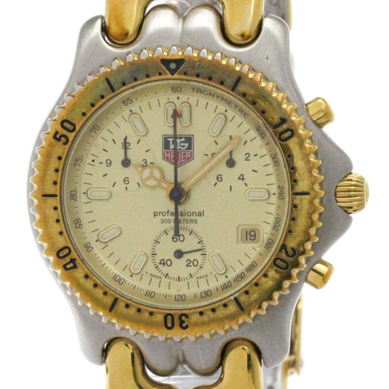 TAG HEUER Sel Chronograph Gold Plated Steel Watch CG1121Polished (1 of 8)