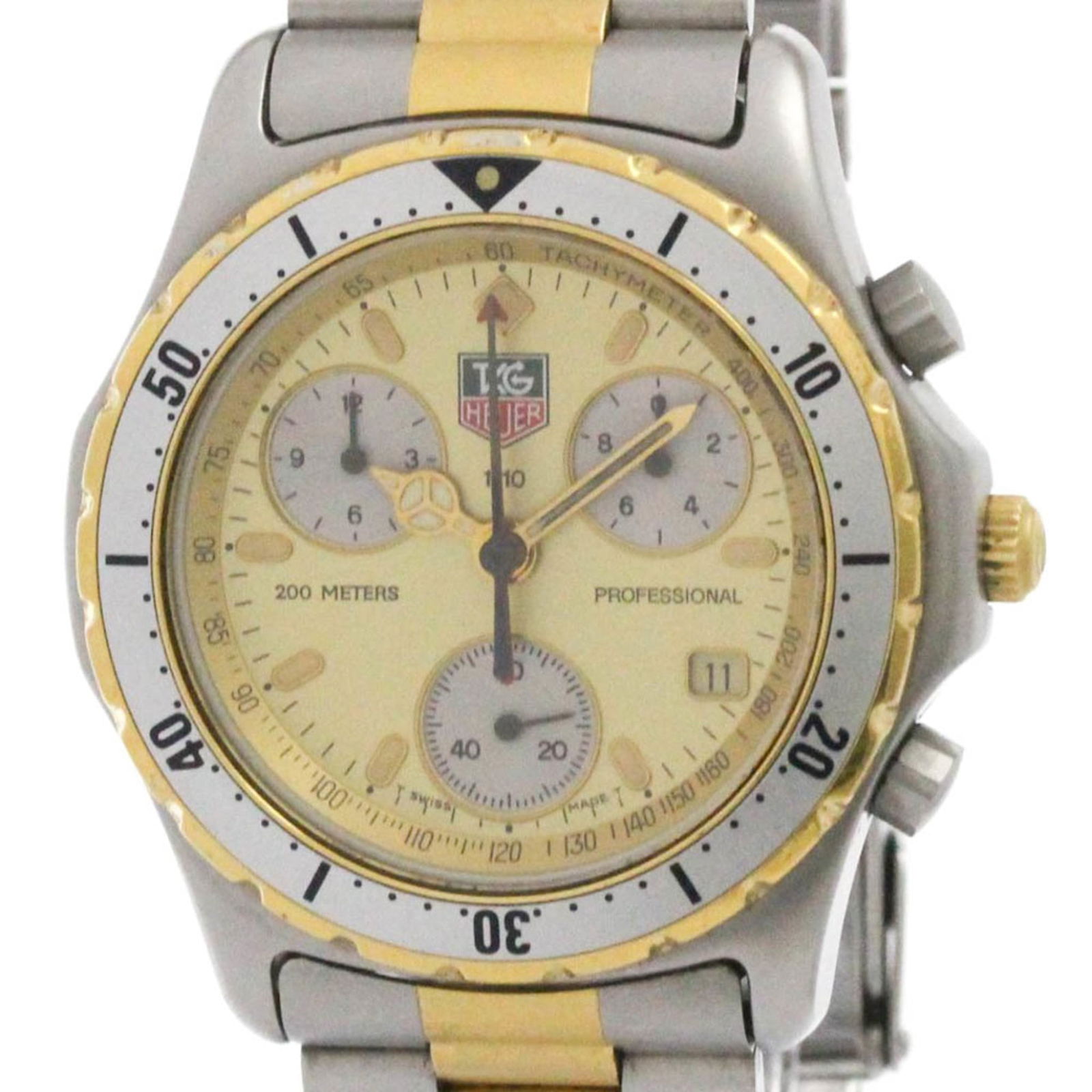 TAG HEUER 2000 Professional Chronograph Gold Plated Steel Watch CE1121 (1 of 8)