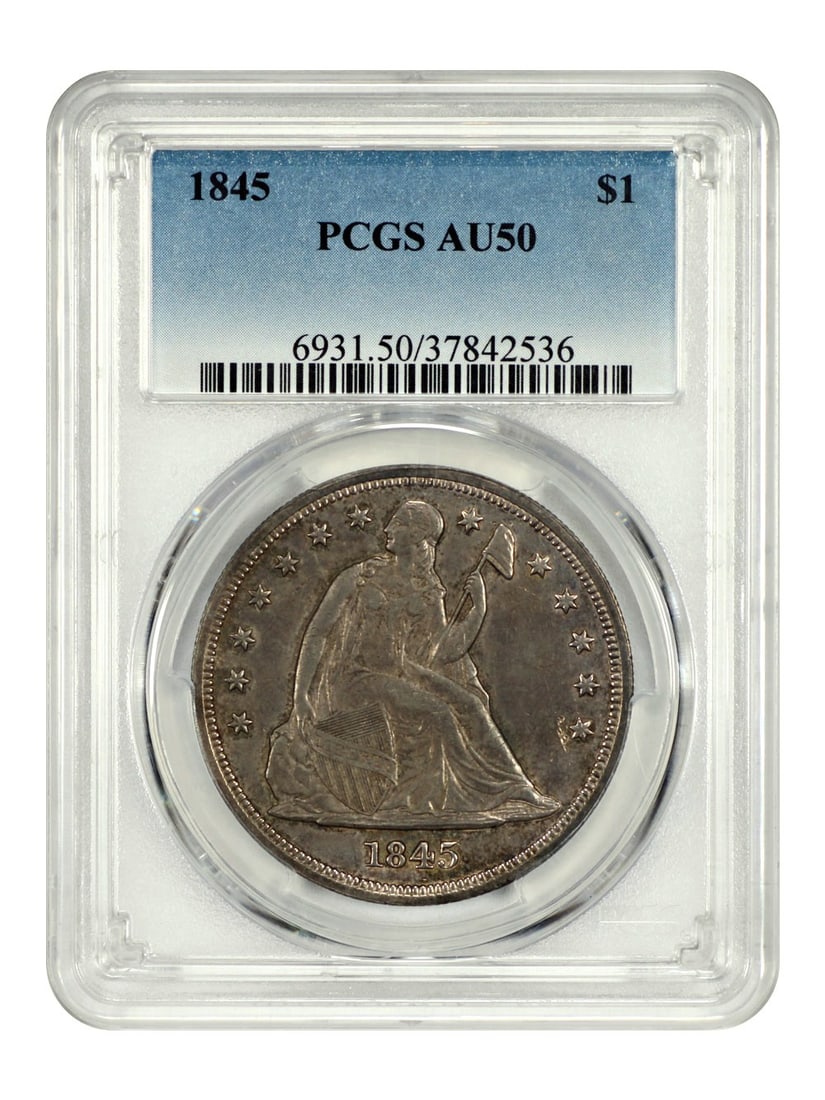 1845 $1 PCGS AU50 - Liberty Seated Dollar (1 of 4)