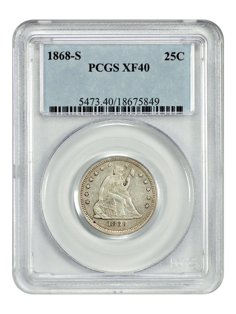1868-S 25C PCGS XF40 - Liberty Seated Quarter (1 of 4)