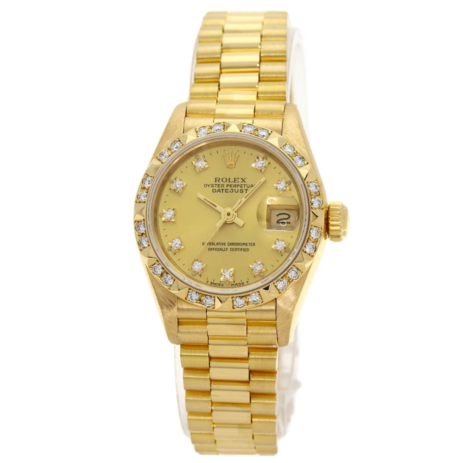 Rolex 69258G Datejust 10P Diamond Bezel Watch in 18K Yellow Gold/18KYG/Diamond (1 of 20)