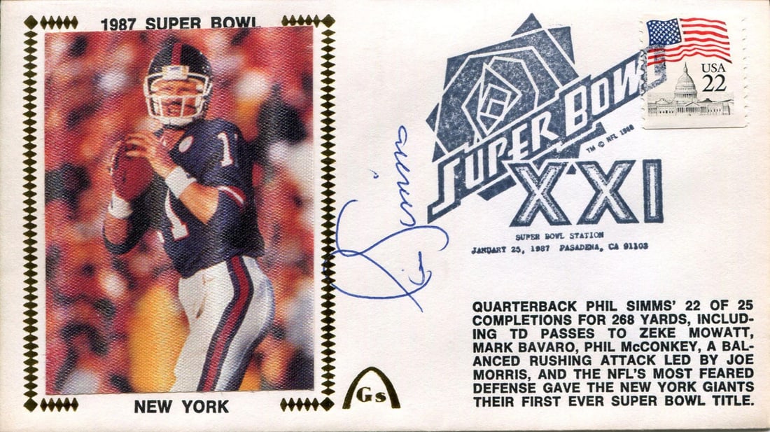 Phil Simms Autographed Gateway First Day Cover (1 of 1)