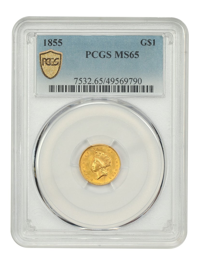 1855 G$1 PCGS MS65 - Gold Dollar - Popular & Scarce Type 2 Gold Dollar (1 of 4)
