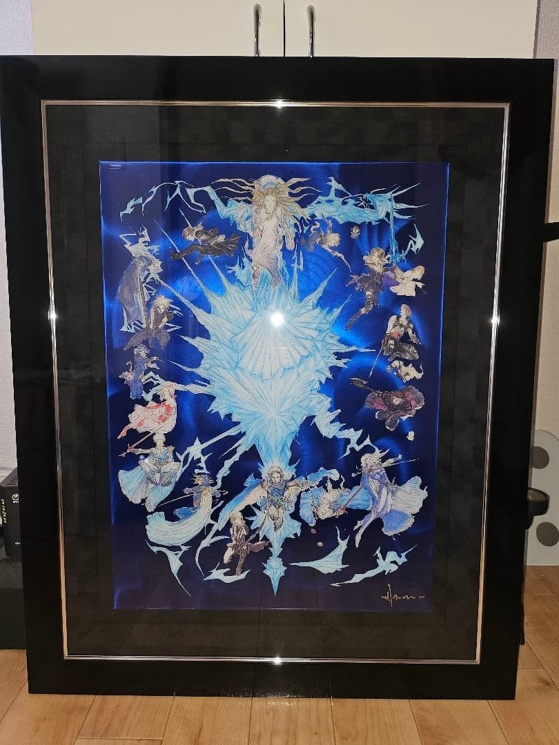 Yoshitaka Amano HEROES METAL Final Fantasy Mixed Media Signed: Yoshitaka Amano HEROES METAL Final Fantasy Mixed Media Signed Signed mixed media print 'HEROES METAL' by Yoshitaka Amano, original artwork framed with a Certificate of Authenticity, from Japan. Item