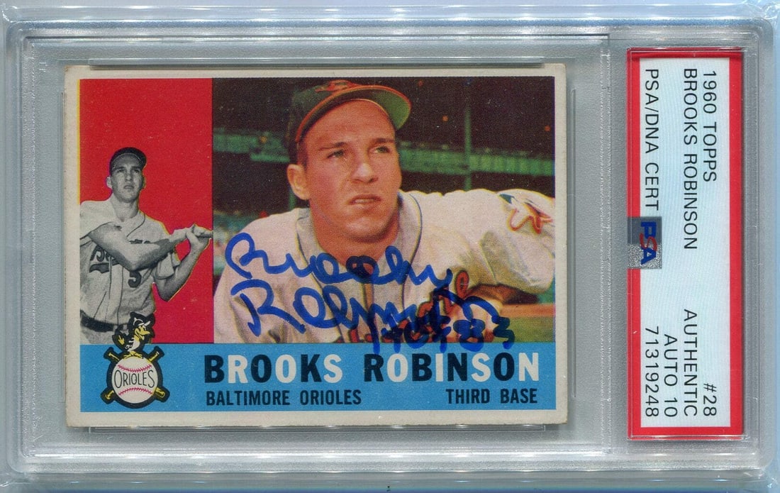 Brooks Robinson 1960 Topps Autographed Card #28 PSA/DNA Certified (1 of 2)