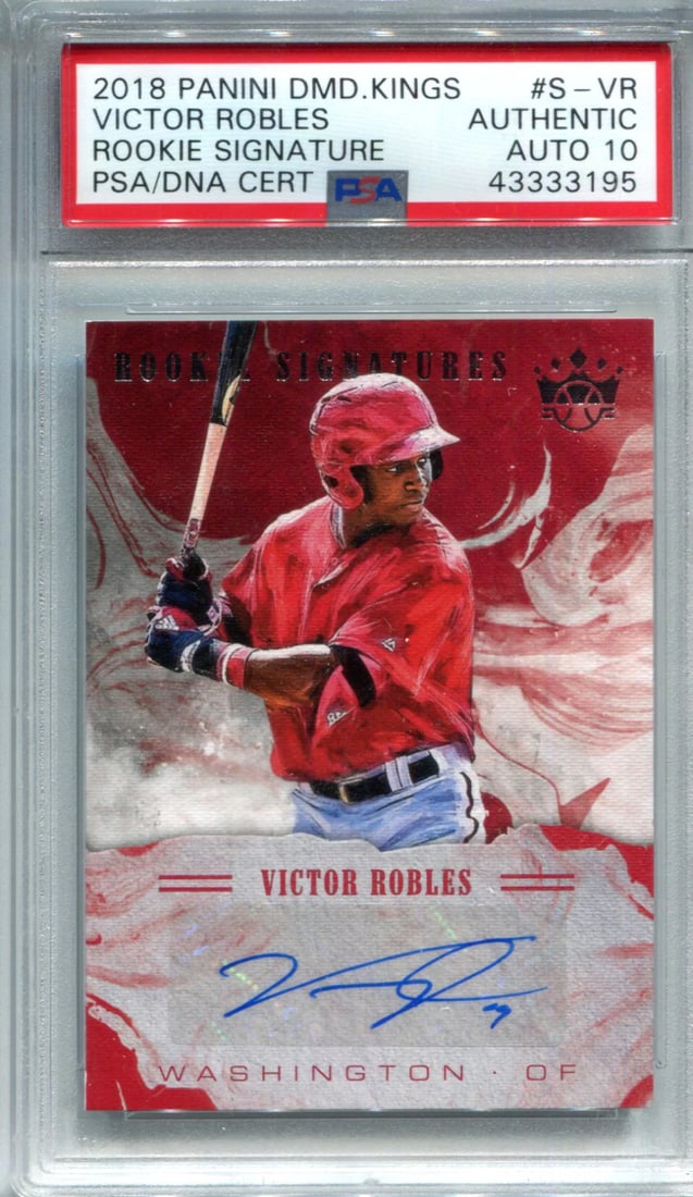 Victor Robles 2018 Panini Diamond Kings Rookie Signatures Card (PSA) (1 of 1)