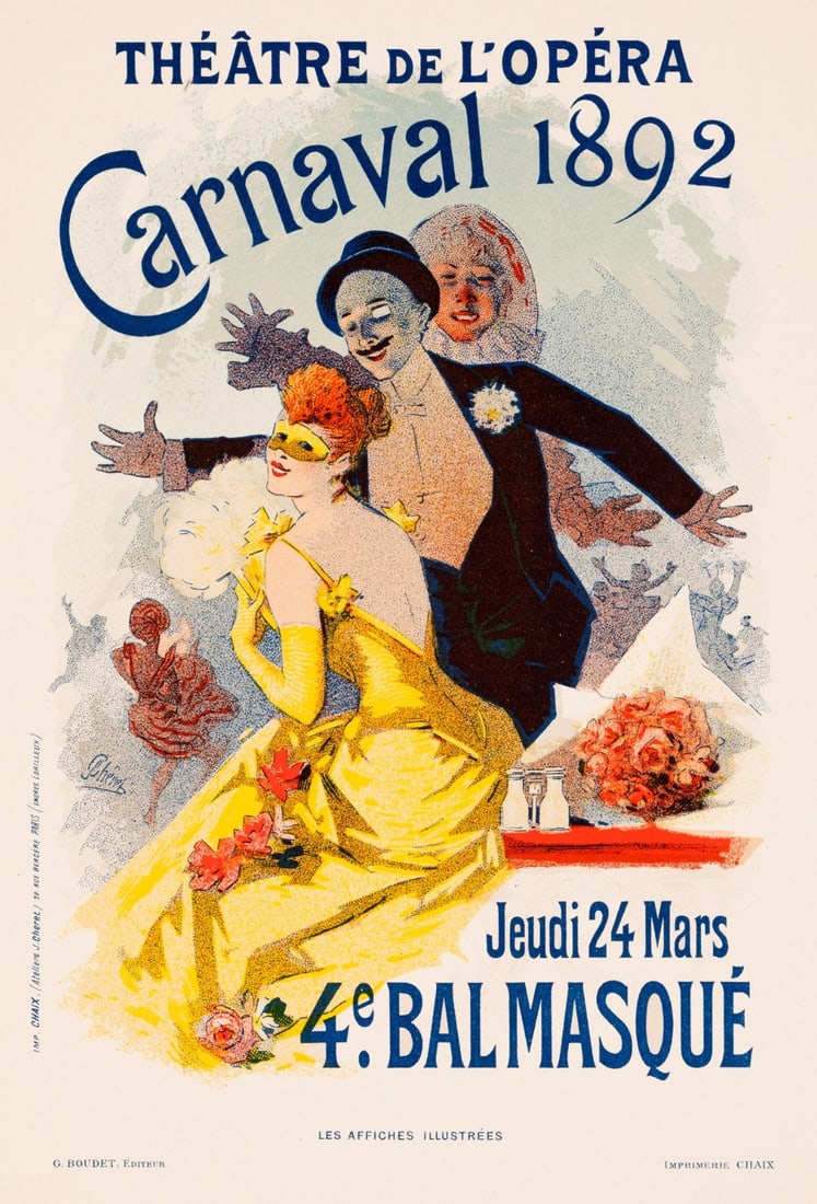 Chret Carnaval 1892 Opra Original 1896 Chaix Lithograph Les Affiches Ill (1 of 3)